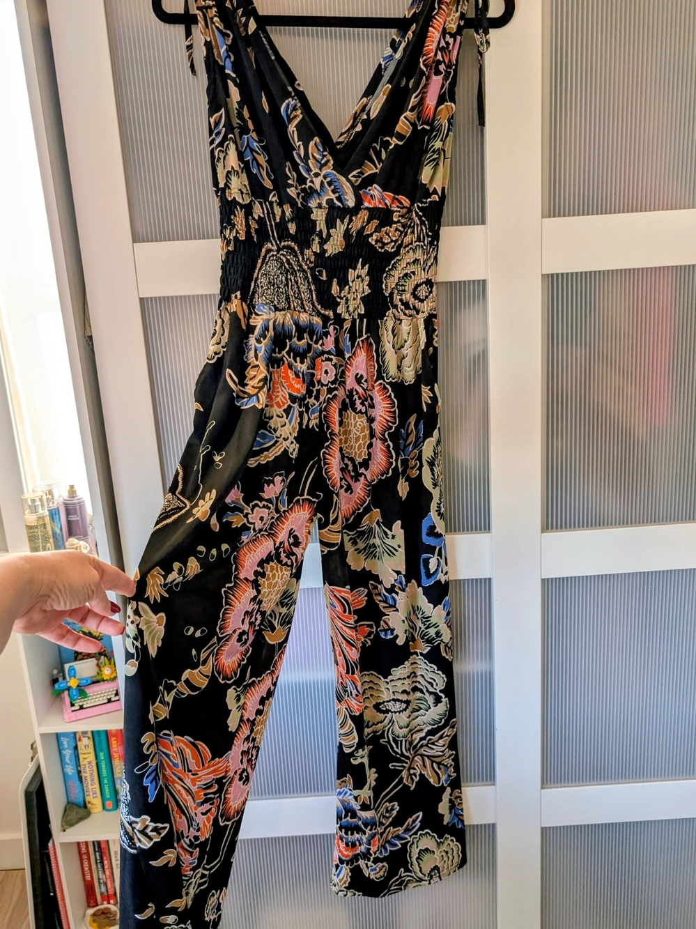 Black Floral Wide-Leg Jumpsuit
